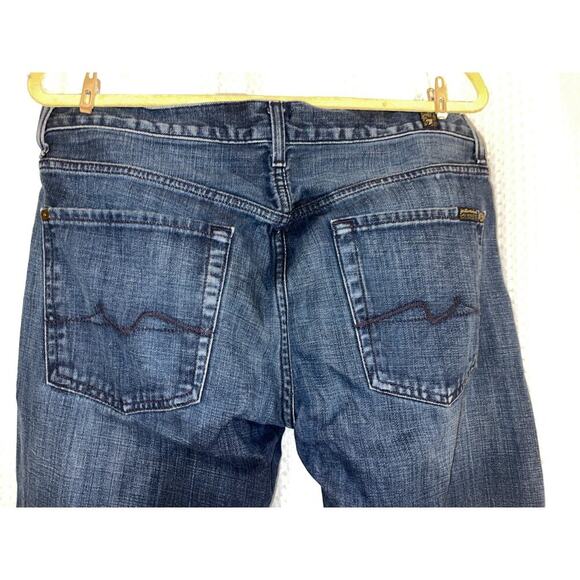 7 FOR ALL MANKIND STANDARD STRAIGHT LEG JEANS MEN'S SIZE 33x31 DARK WASH - Picture 6 of 8